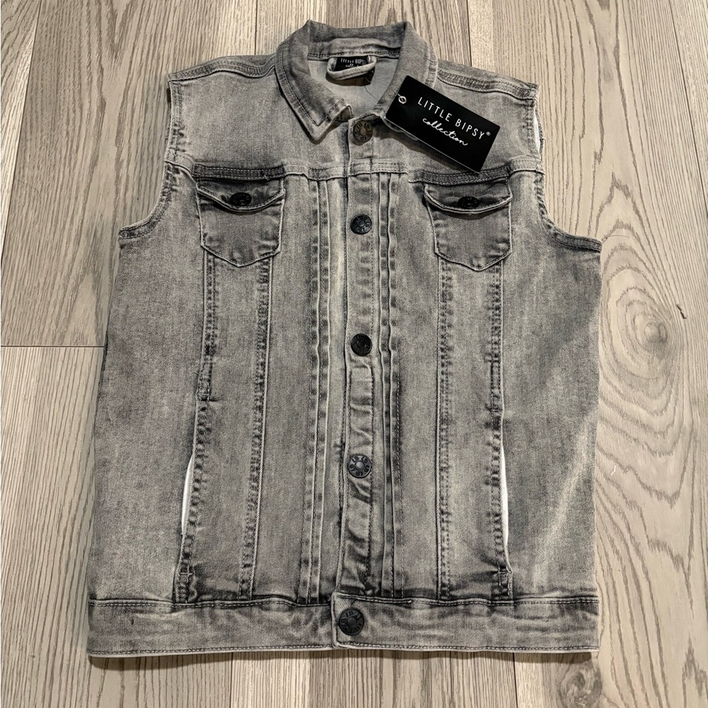 Little Bipsy Denim Vest NWT Size 5/6